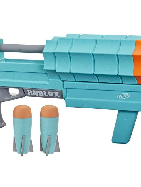 Nerf Roblox SharkBite: Web Launcher Rocker Blaster, Includes Code to Redeem Exclusive Virtual Item, 2 Nerf Rockets