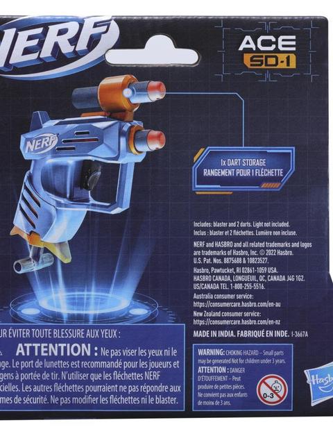 Nerf Elite 2.0 Ace SD-1 Blaster and 2 Official Nerf Elite Darts, Onboard 1-Dart Storage, Stealth-Sized, Easy to Use