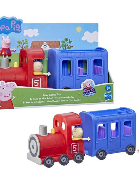 Peppa Pig Peppa’s Adventures Miss Rabbit’s Train Detachable Preschool Toy: 2 Figures, Rolling Wheels, for Ages 3 and Up