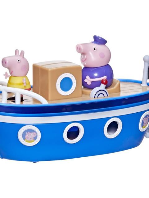 Peppa Pig Grandpa Pig’s Cabin Boat Preschool Toy: 1 Figure, Removable Deck, Rolling Wheels, for Ages 3 and Up