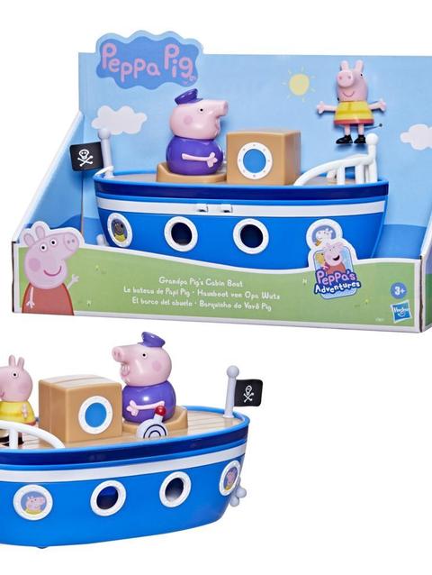 Peppa Pig Grandpa Pig’s Cabin Boat Preschool Toy: 1 Figure, Removable Deck, Rolling Wheels, for Ages 3 and Up