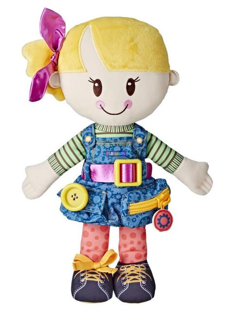 Playskool Dressy Kids Girl Doll with Blonde Hair, Activity Plush Toy for Kids Ages 2 and Up (Amazon Exclusive)