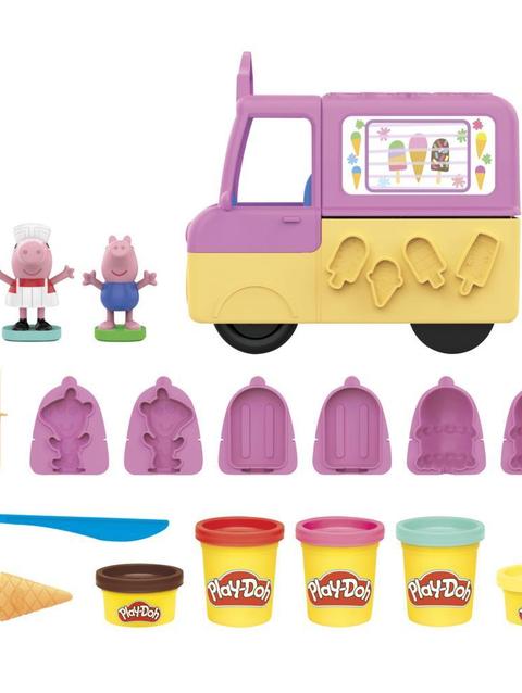 Play-Doh Peppa's Ice Cream Playset with Ice Cream Truck, Peppa and George Figures, and 5 Cans