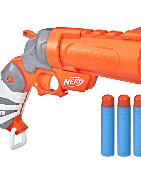 Nerf Fortnite Flare Dart Blaster, Break-Open Dart Loading, 3 Official Nerf Mega Whistle Darts, Pull-Down Priming Handle