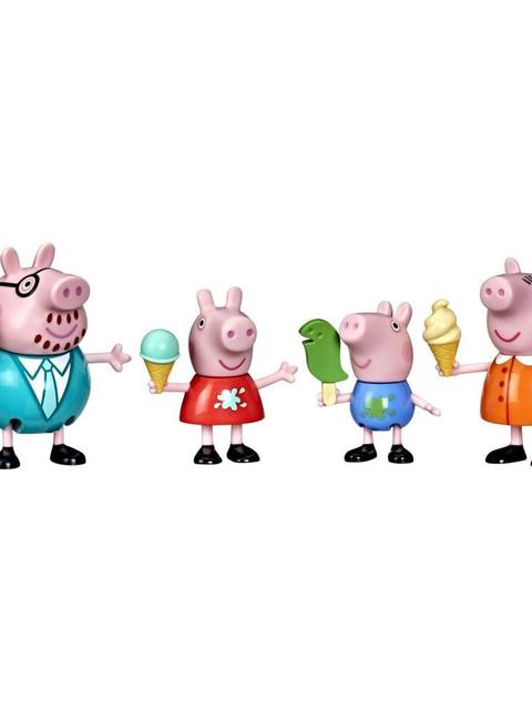 Peppa Pig Peppa's Family Ice Cream Fun Figure 4-Pack Toy, 4 Peppa Pig Family Figures With Frozen Treats, Ages 3 and Up