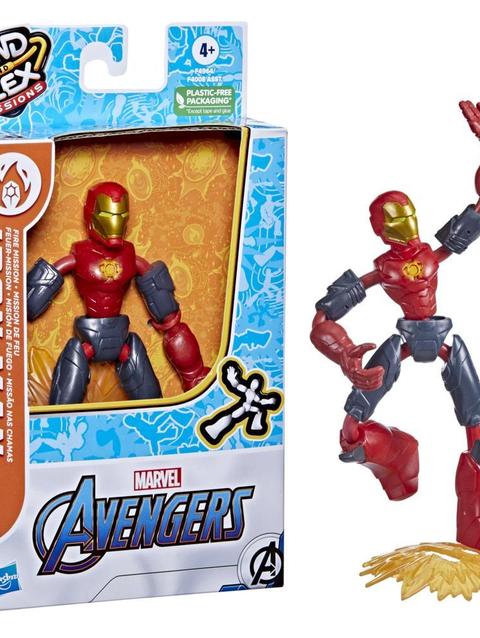 Marvel Avengers Bend and Flex Missions Iron Man Fire Mission Action Figure, 6-Inch-Scale Bendable Toy for Ages 4 and Up