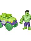 Marvel Spidey and His Amazing Friends Hulk Action Figure and Smash Truck Vehicle, Preschool Toy for Kids Ages 3 And Up