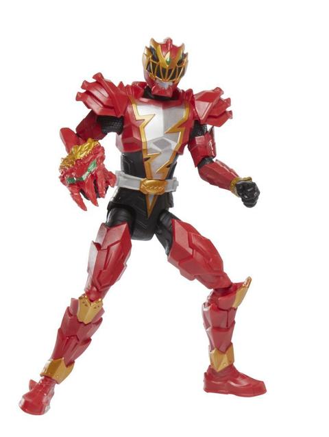 Power Rangers Dino Fury Dino Knight Red Ranger 6-Inch Action Figure Toy with Dino Fury Key, Dino-Themed Accessory, Kids