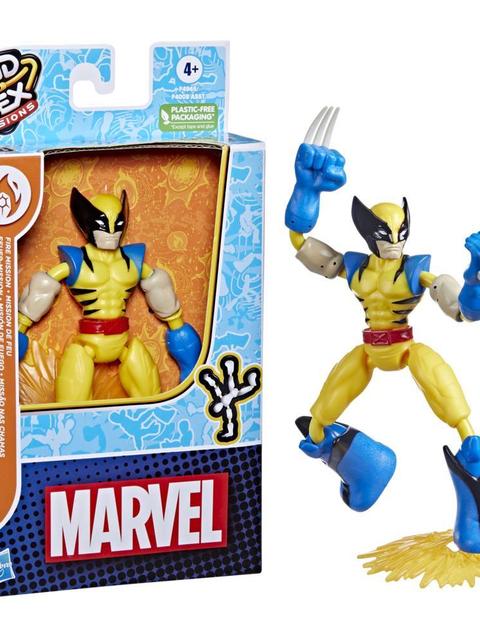 Marvel Avengers Bend and Flex Missions Wolverine Fire Mission Action Figure, 6-Inch-Scale Bendable Toy for Ages 4 and Up