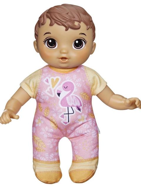 Baby Alive Cute ‘n Cuddly Baby Doll, 9.5-Inch First Baby Doll, Kids 18 Months and Up, Soft Body Washable Toy, Brown Hair