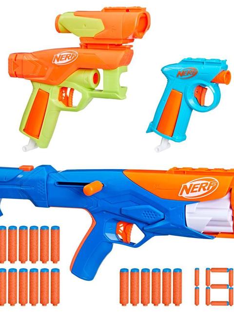 Nerf N Series Gear Up Pack, 3x Blasters, 18 Nerf N1 Darts Compatible Only with Nerf N Series Blasters