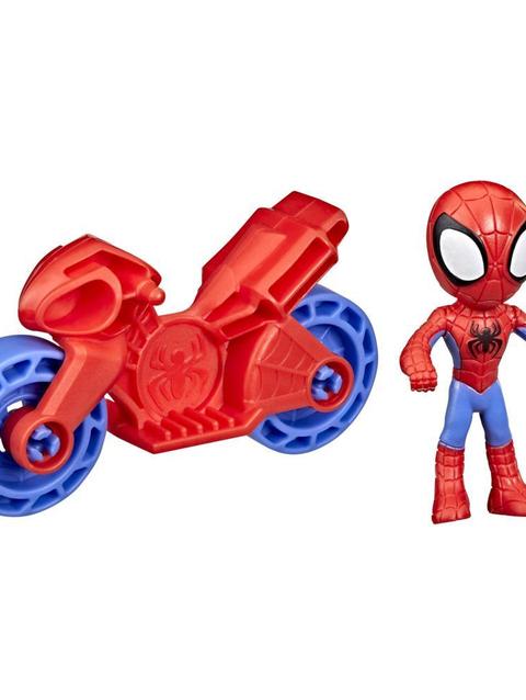 Marvel Spidey and His Amazing Friends Miles Morales: Spider-Man Figure with Motorcycle Preschool Toy, Ages 3 and Up