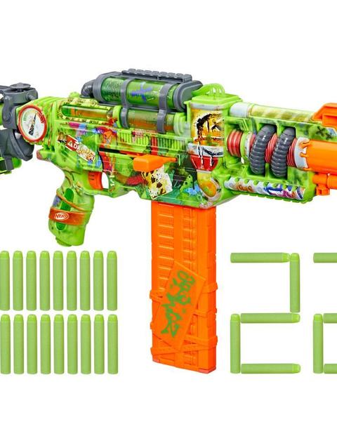 Nerf Zombie Corrupter Dart Blaster, 22 Nerf Elite Darts, Outdoor Games, Ages 8+