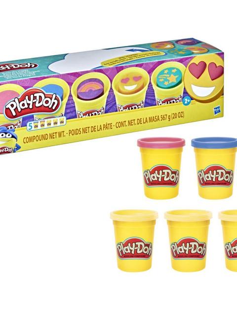 Play-Doh Color Me Happy 5-Pack with 3 Emoji-Inspired Cans for Kids 2 Years and Up, Non-Toxic