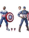 Marvel Legends Series Captain America 2-Pack Steve Rogers Sam Wilson MCU Figures, 7 Accessories