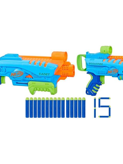 Nerf Elite Junior Ultimate Starter Set, 2 Blasters, 15 Nerf Elite Darts