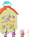 Peppa Pig Toys Peppa’s Party Carry Case Playset, 4 Peppa Pig Figures, Preschool Toys, 3+