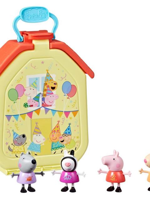 Peppa Pig Toys Peppa’s Party Carry Case Playset, 4 Peppa Pig Figures, Preschool Toys, 3+