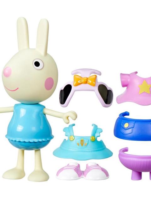 Peppa Pig Toys Rebecca Rabbit Dress-Up 6” Figure with 6 Fashion Accessories, Preschool Toys, 3+