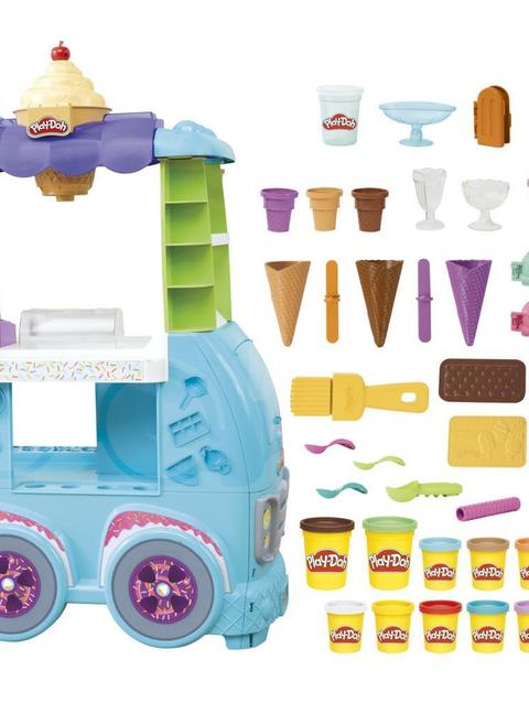 Play-Doh Kitchen Creations Ultimate Ice Cream Truck Playset with 27 Accessories, 12 Cans, Realistic Sounds