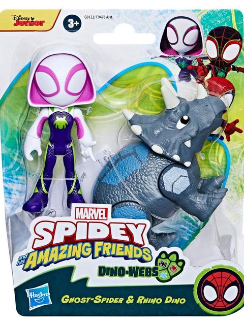 Marvel Spidey and His Amazing Friends Dino-Webs, Ghost-Spider & Rhino Dino Action Figures