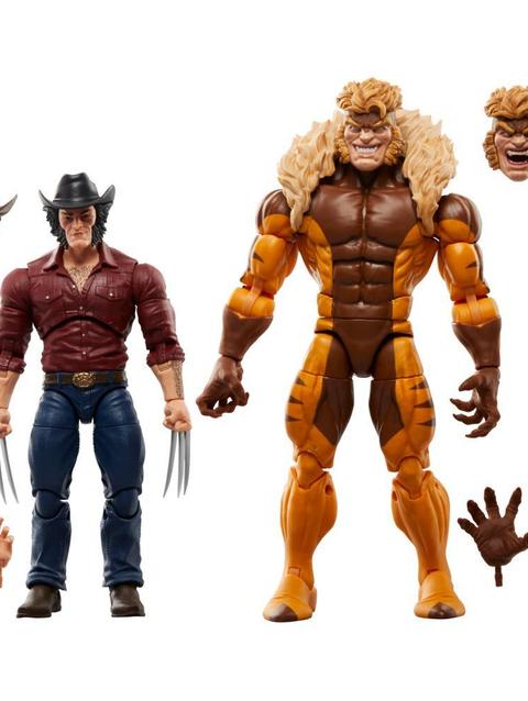 Marvel Legends Series Marvel's Logan vs Sabretooth, 6" Comics Collectible Action Figures