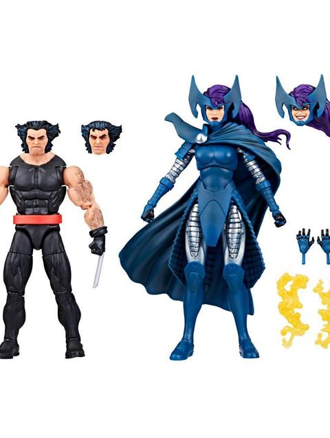 Marvel Legends Series Wolverine and Psylocke, 6" Comics Collectible Action Figures