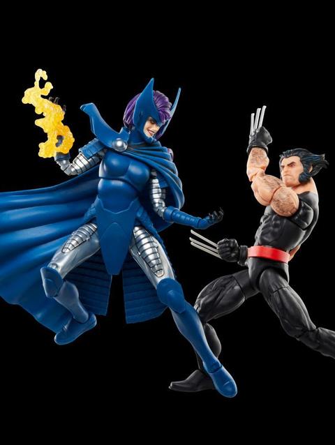 Marvel Legends Series Wolverine and Psylocke, 6" Comics Collectible Action Figures