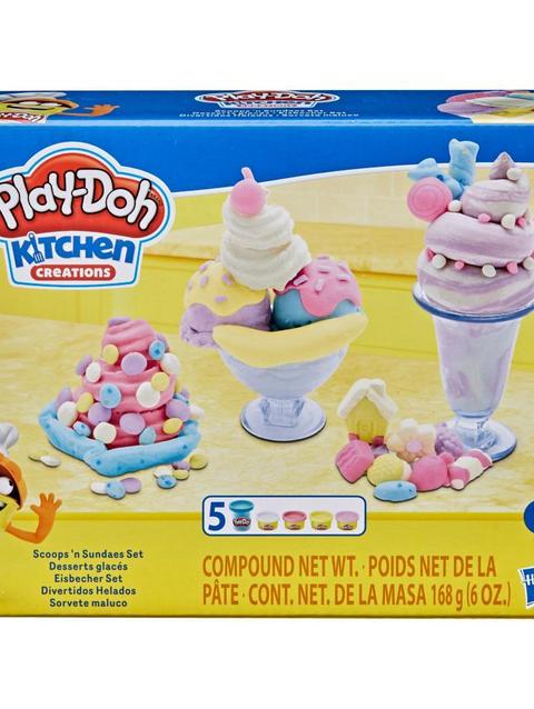 Play-Doh Kitchen Creations Scoops 'n Sundaes Ice Cream Toy Food Set with 5 Non-Toxic Colors