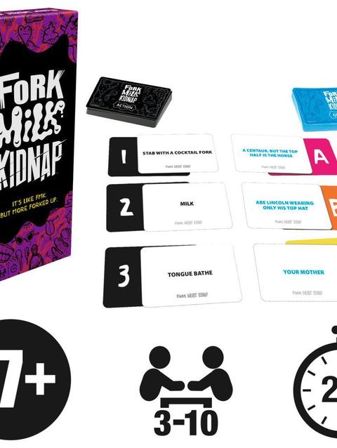 Fork Milk Kidnap Party Game for Adults Only, Hilarious NSFW Adult Card Games for 3 to 10 Players, Ages 17+