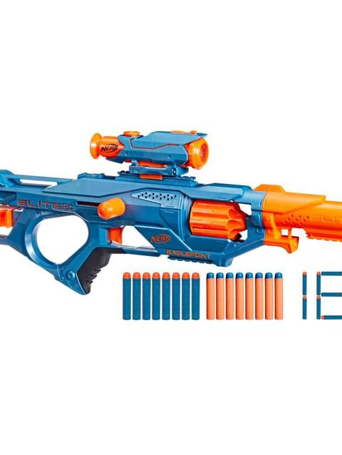 Nerf Elite 2.0 Eaglepoint RD-8 Blaster -- 8-Dart Drum, Detachable Scope and Barrel, 16 Nerf Darts, Bolt Action