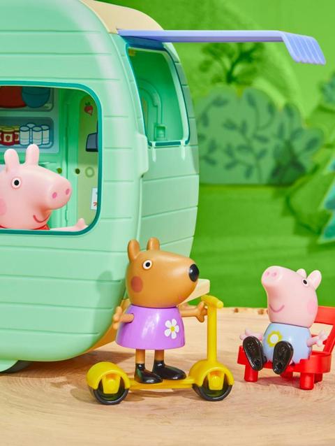 Peppa Pig Toys Peppa's Caravan Playset with 3 Figures, Preschool Toys for Ages 3+