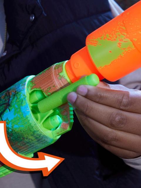 Nerf Zombie Driller Dart Blaster, 16 Nerf Elite Darts, Outdoor Games, Ages 8+