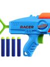 Nerf Elite Junior Racer Easy Play Dart Blaster with 4 Nerf Elite Darts, Nerf Blaster Outdoor Toys