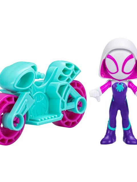 Marvel Spidey and His Amazing Friends, Ghost-Spider Action Figure & Toy Motorcycle, Kids 3 and Up