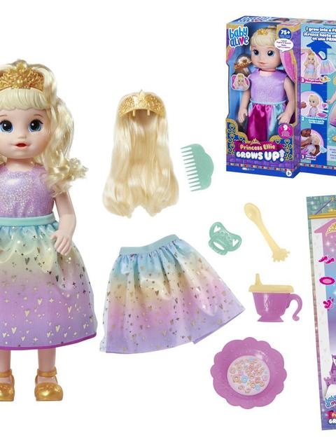 Baby Alive Princess Ellie Grows Up! Doll, 18-Inch Growing Talking Baby Doll Toy for Kids Ages 3 and Up, Blonde Hair