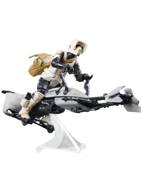 Star Wars The Vintage Collection Speeder Bike, Scout Trooper & Grogu Vehicle & Action Figures (3.75”)