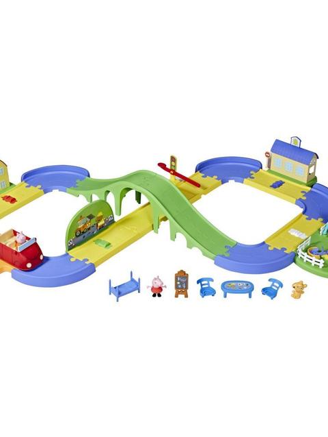 Peppa Pig All Around Peppa’s Town Set with Adjustable Track; Includes Vehicle and 1 Figure; 35+ Sounds; Ages 3 and Up