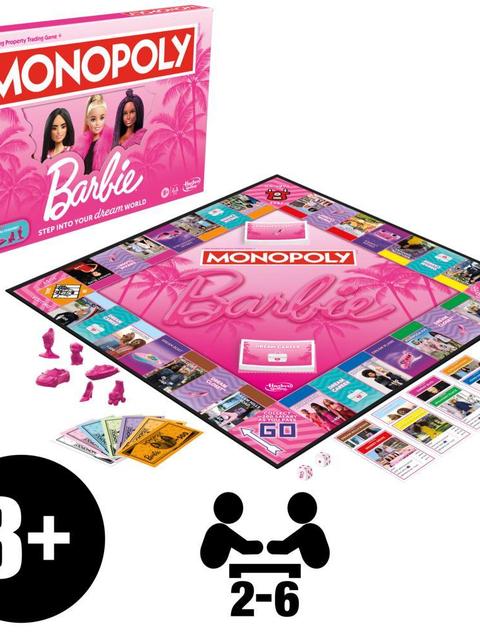 Monopoly: Barbie Edition Board Game, Family Games for 2-6 Players, Ages 8+