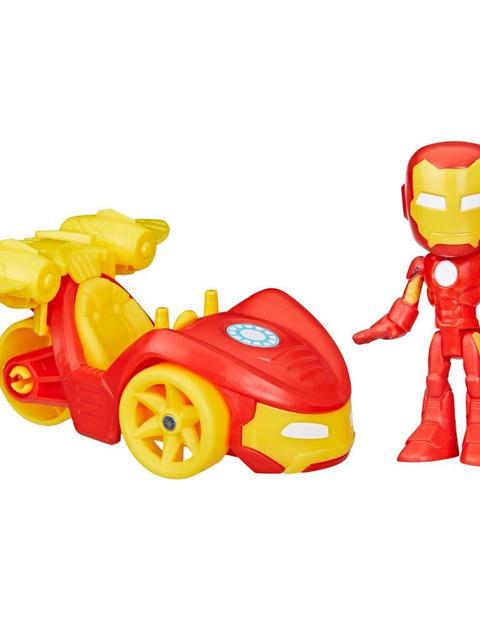 Marvel Spidey and His Amazing Friends Iron Racer Set, Action Figure, Vehicle, and Accessory