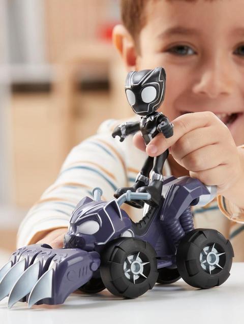 Marvel Spidey and His Amazing Friends Black Panther, Panther Patroller Toy Set for Kids 3+