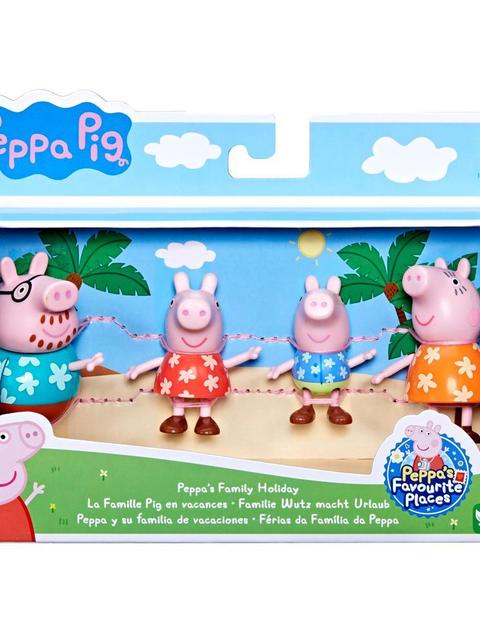 Peppa Pig Toys Peppa's Family Holiday, 4 Vacation-Themed Peppa Pig Figures, Preschool Toys