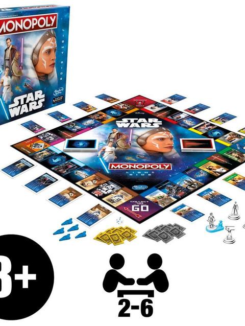 Monopoly: Star Wars Light Side Edition Board Game for Families, Games for Kids 8+