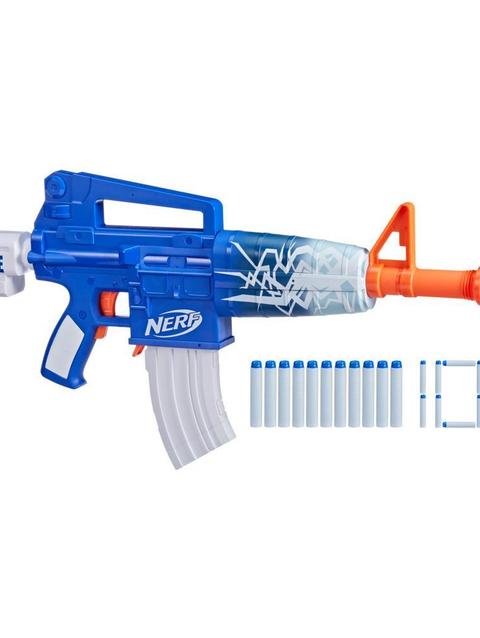 Nerf Fortnite Blue Shock Dart Blaster, 10-Dart Clip, 10 Elite Nerf Darts, Unlock Code