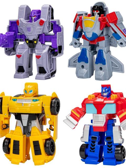 Transformers Toys Heroes vs Villains 4-Pack, Preschool Robot Toys for Kids Ages 3 and Up