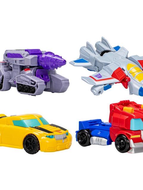 Transformers Toys Heroes vs Villains 4-Pack, Preschool Robot Toys for Kids Ages 3 and Up