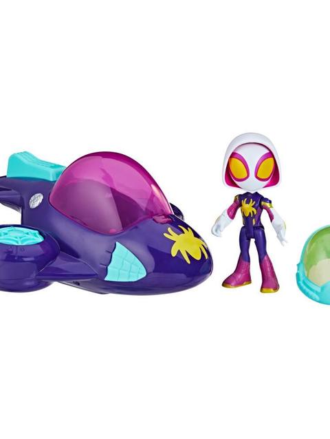 Marvel Spidey and His Amazing Friends Web-Spinners Ghost-Spider with Glide Spinner Toy Car