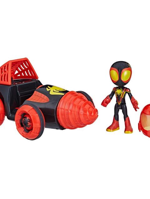 Marvel Spidey and His Amazing Friends Web-Spinners Miles with Drill Spinner Toy Car