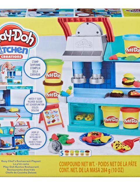 Play-Doh Kitchen Creations Busy Chef's Restaurant Playset, 2-Sided Play Kitchen, Ages 3+