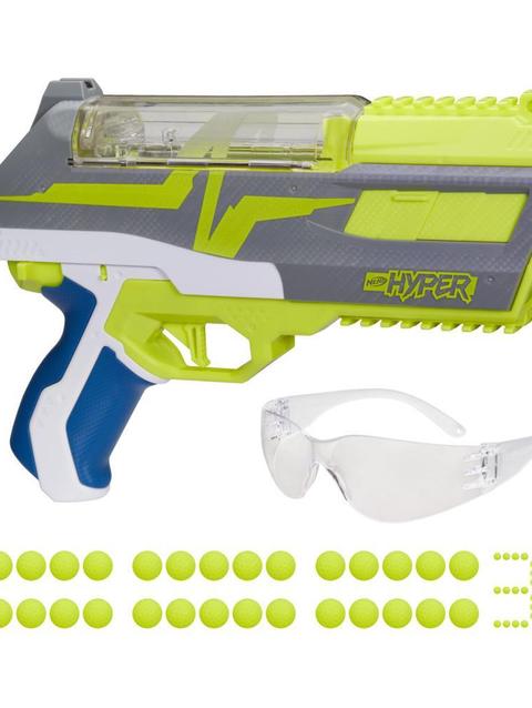 Nerf Hyper Impulse-40 Blaster, 30 Nerf Hyper Rounds, Spring-Open Hopper, Up To 110 FPS Velocity, Eyewear Included